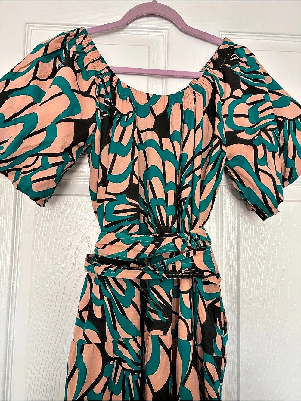 Anthropologie Mirth Capri Tie Abstract Print Cotton Maxi Dress Size Small - Picture 7 of 11
